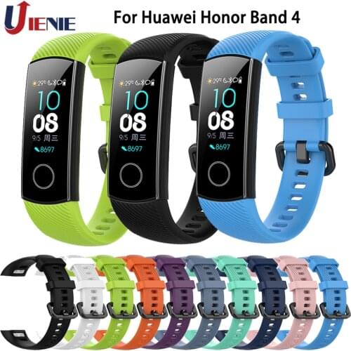 Silicone Watch Band Strap for Huawei Honor Band 4 Standard Version Smart Watchband Wristband Bracelet for Honor band 5 Correa