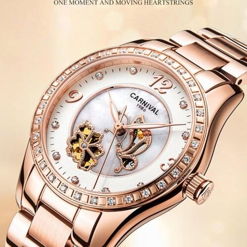 Luxury AESOP watch Women butterfly Dial gold Stainless steel Automatic mechanical waterproof calendar watch relogio masculine