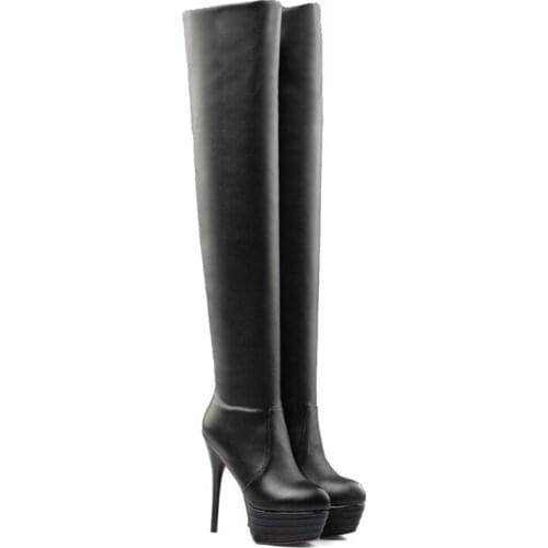 Big Size 9 10 11-15 thigh high boots knee high boots over the knee boots women ladies boots Sleeve leather is too long