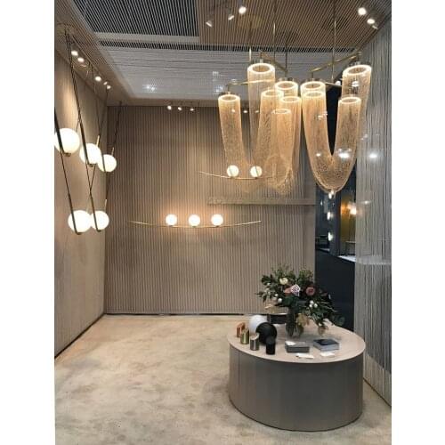 Modern Led Metal Pendant Lights Wrought Iron Glass Round Ball Brass Rod Hanging Lamp For Living Roomcafekitchen Nordic Lighting