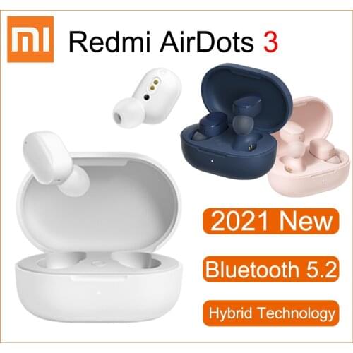 2021 Xiaomi Redmi AirDots 3 TWS Earphone Wireless Bluetooth 5.2 In-Ear stereo bass Earphones 30 hours battery life Earbuds