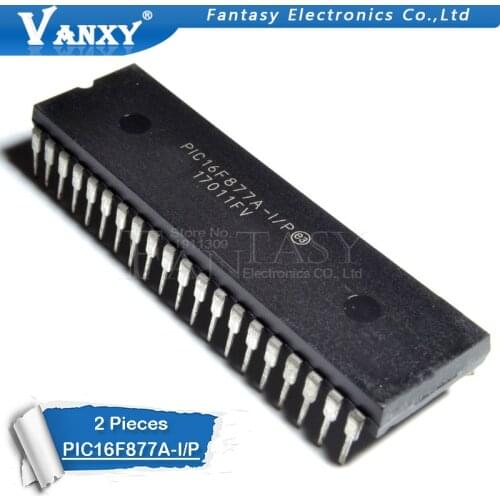 2PCS PIC16F877A-I/P DIP40 PIC16F877A DIP 16F877A DIP-40 Enhanced Flash Microcontrollers new and original IC