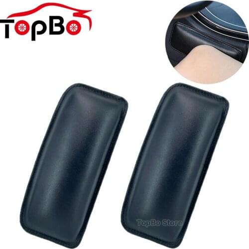 Universal Auto Car Knee Pillow Pad Suede Leather Interior Accessories Elastic Cushion Memory Foam Comfortable Leg Pad 2Pcs