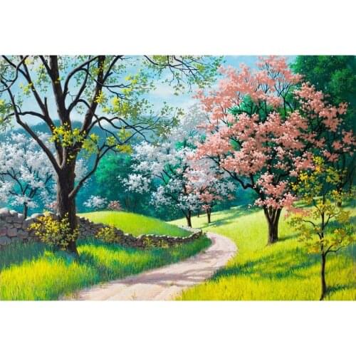 Watercolor scenic photo backgrounds vinyl fotografia blossom photography backdrops for kid photo studio kits photophone S-2741