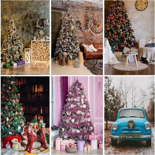 Vinyl Christmas Photography Backgrounds Tree Gift Children Baby Portrait Photo Backdrop For Studio Photocall Props 21520YDH-05