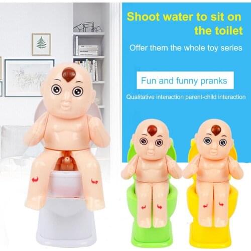 Funny Miniature Toilet Toy Multiple Styles Colorful Cartoon Patterns Prank Squirt Water Toilet Toy for Children Creative