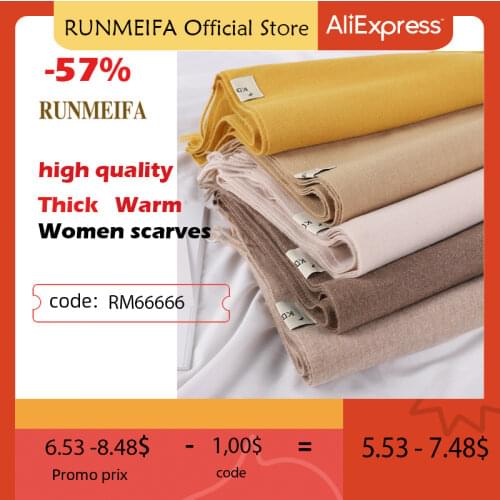 2021 Winter Scarf For Women Long Warm Cashmere Scarves Hijab Solid Lady Shawl Wrap Female Pashmina Bandana Head Scarfs Echarpe