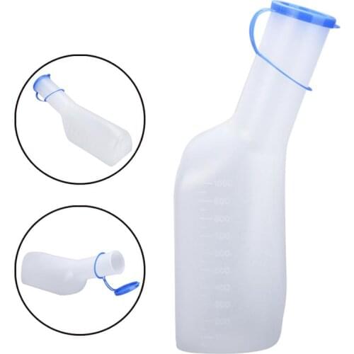 1pc 1000ml Portable Urine Pee Bottle Plastic Handle Urinal Storage Portable Pee Pot With Lid For Men Toilet Supplies