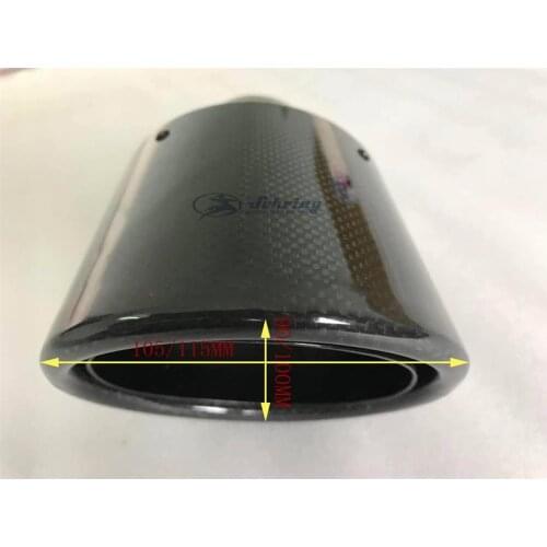 1pcs car exhaust pipe modified 105 mm 115 mm Large diameter nozzle bright cawide oval carbon fiber car exhaust muffler