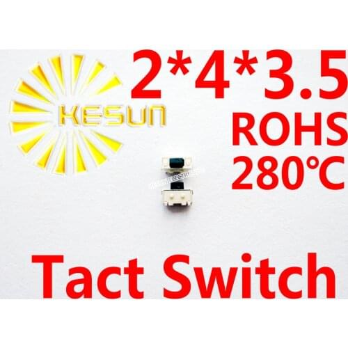 1000PCS SMT 2X4X3.5 Tactile Tact Push Button Micro Switch Momentary Side Vertical ROHS