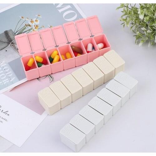 2Pcs/Set Travel Pill Box Holder Weekly Medicine Storage Organizer Container Drug Tablet Dispenser Independent Lattice Pill Case