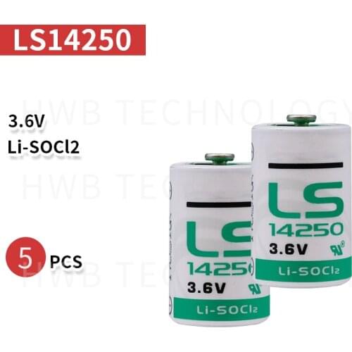 5PCS/LOT New Original SAFT LS14250 AA 3.6V 900mAh Thionyl Chloride Low Self-Discharge Lithium PLC Battery