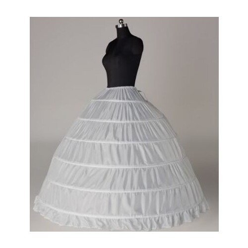 6-HOOP White Petticoat Wedding Gown Crinoline Petticoat Skirt Slip 2021