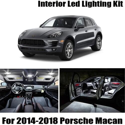 8pcs White Canbus Error Free LED Interior Map Dome Reading Light License Plate Lamp Kit For 2014-2016 2017 2018 Porsche Macan