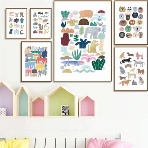 Cartoon Animals Diamond Painting Forest Zoo Bear Fox Tiger Cross Stitch Kits Embroidery Full Square Diamond Mosaic Home Decor