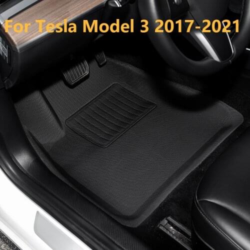 Car Mats For Tesla Model 3 2021 Accessories Mat Car Floor Mats Model 3 Floor Mat TPE XPE Non-Slip All-Weather Three Accessories