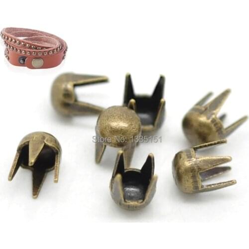 Free shipping -1000PCs Antique Bronze Round Dome Spike Rivet Studs Spots 3mm( 1/8") J1753