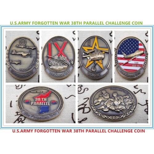 Free Shipping 5pcs/lot,1 set of U.S.ARMY FORGOTTEN WAR 38TH PARALLEL CHALLENGE COIN