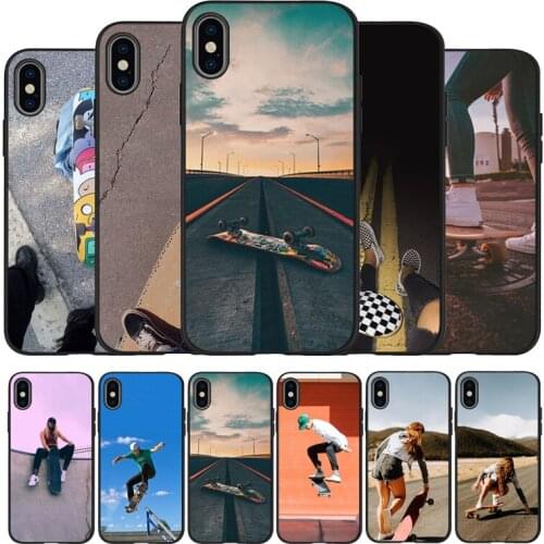 Skateboarding black Phone Case For iPhone 11 XR XS Max 7 8 6 6S Plus 5 5S SE 2020 Back Cover For iPhone 11 Pro Shell