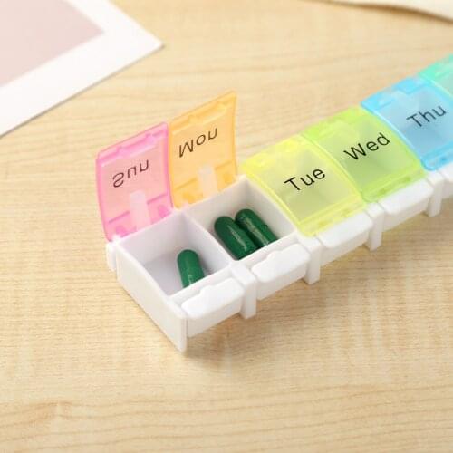Colorful Pill Box Medicine Organizer 7 Days Weekly Pills Box Tablet Holder Storage Case Medicine Drug Container