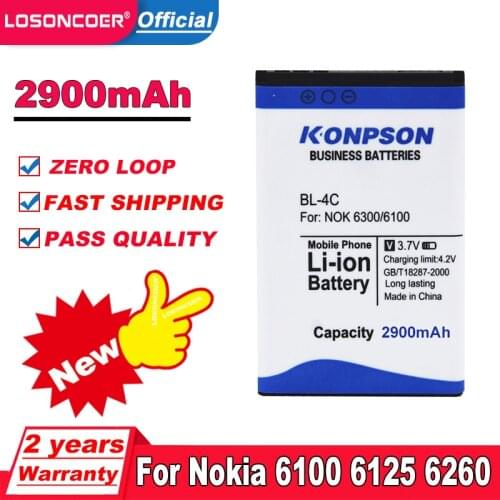 BL-4C BL 4C 2600mAh Mobile Phone Battery For Nokia 6300 6136 6102i 6170 6260 1202 1265 1325 1506 1508 1661 1706 2220s Battery