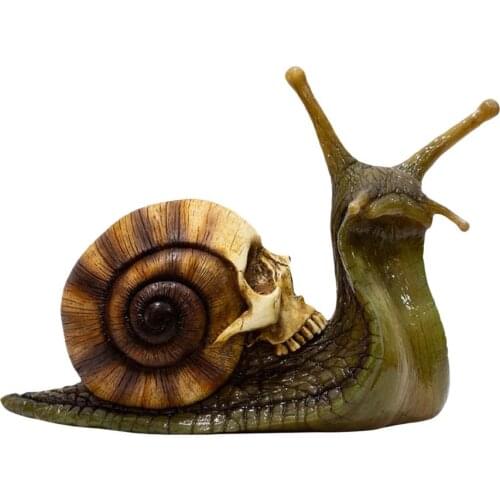 Halloween Snail Skull Sculpture Gothic Decoration Statue Patio Figurine Crafts Home Bionic Animal Garden Decoration Crafts #D