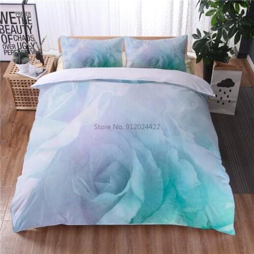 Light Green Rose Marble Printed Bedding Set Single Double Queen King Bed Cover Set Geometric Pattern Duvet Cover Sets Pillowcase