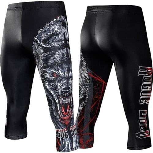 Compression Leggings Knee Pads Mens Running Pants Gym Fitness Sportswear Jogger Training Yoga Pants for Men Cropped Trousers