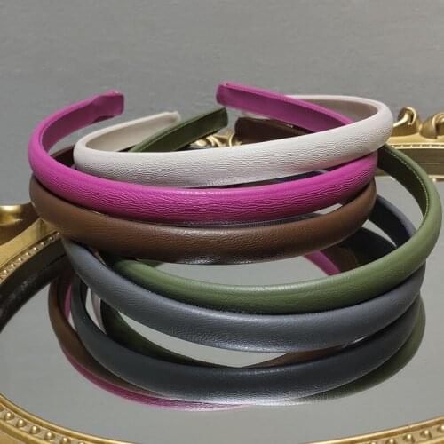 Korean headdress fashionable retro leather fine hairband, net red hairpin, female temperament wearing headband hairpin