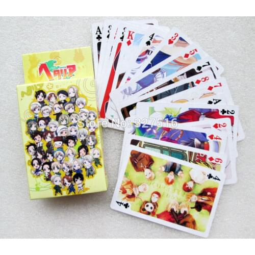 Anime Axis Powers Hetalia Figures cosplay Ukraine, Italy,United States,United Kingdom,Russia Poker Playing Cards Toys Free 54pcs