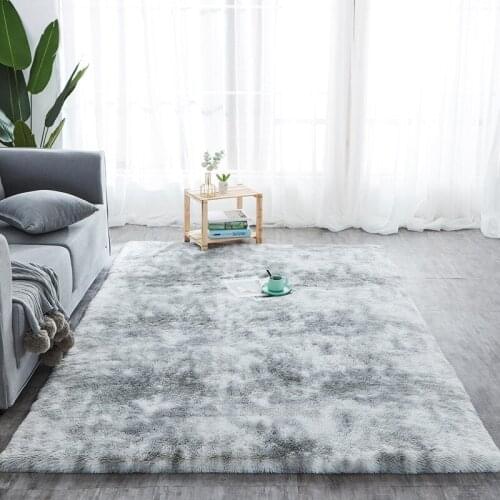 Nordic ins rug Tie Dyeing Carpets For Living Room Sofa Coffee Table Plush Rug Children crawling mat Gradient carpet bedroom rug