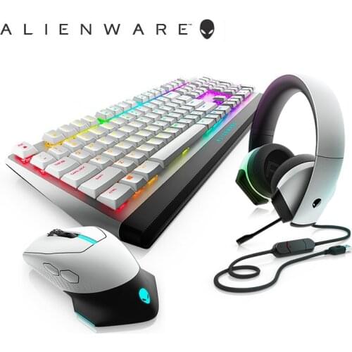 Alienware AW510K+AW610M+AW510H Mechanical Keyboard Mouse Combos Earphone Three pcs /set for Home Gaming Office