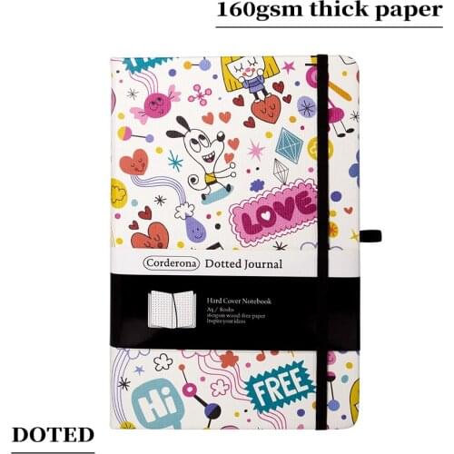 Music A5 Dotted Notebook Dot Grid Journal Hard Cover 100g Travel Planner Diary