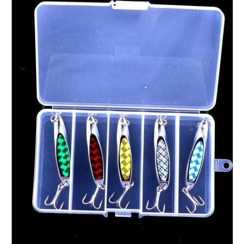 New 5Pcs/Box Spoon Bait 7cm 21g Spinnerbait Isca Artificiais Accessoires Spoon Bait Fishing Pesca Peche Fishing Wobblers
