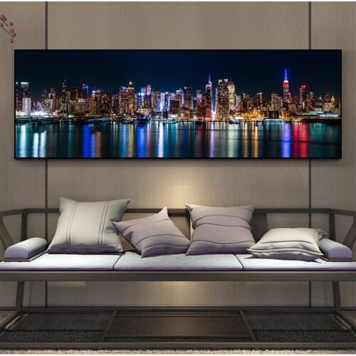 New York Skyline View Canvas Paintings On The Wall Art Posters And Prints Manhattan Landscape Canvas Pictures Home Wall Decor