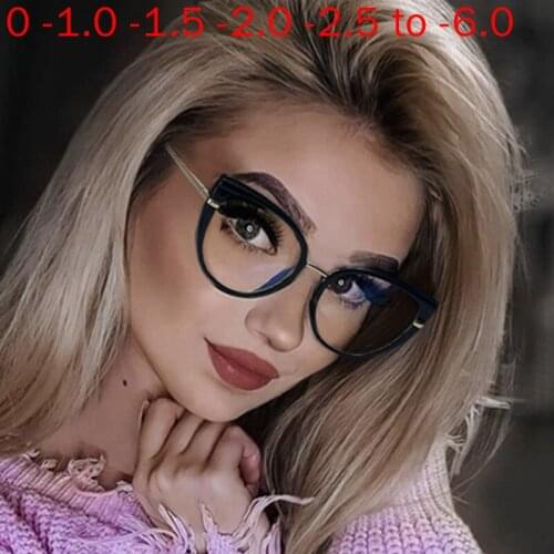 Nearsighted Prescription Glasses -0.5 TO -6.0 Women Photochromic Myopia Eyeglasses Discolored Customizable UV400 NX
