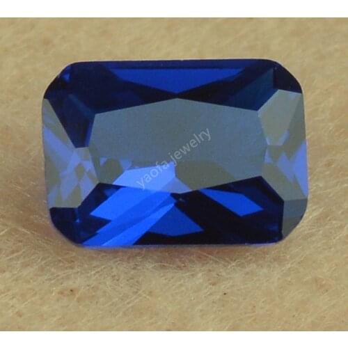Wholesale 3x5~13x18mm 113# Dark Blue Gems Rectangle Octangle Shape Cut Loose Synthetic Sapphir-e Spinel Stone For Jewelry