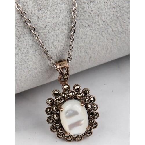 Mother of Pearl 925 Sterling Silver Necklace