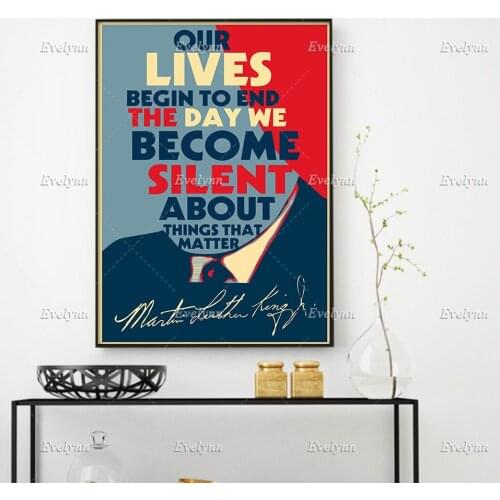 Lives Matter Poster Our Lives Begin To End The Day We Become Silent About Things That Matter Home Decor Canvas Floating Frame