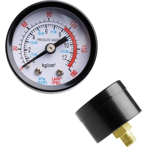 Air Compressor Pneumatic Hydraulic Fluid Pressure Gauge 0-12Bar 0-180PSI New