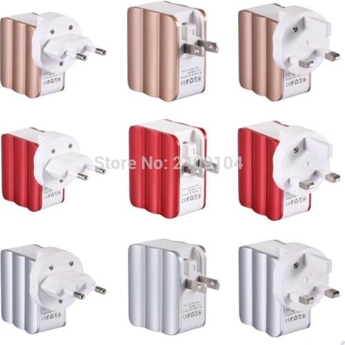 500pcs/lot 5V 2.4A 2 usb ports EU US UK plug wall charger charging power adapter for samsung iphone 5 6 7 8 x xs max