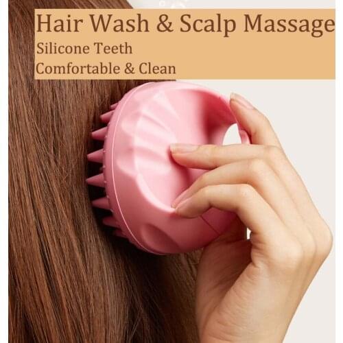 Silicone Teeth Wet/Dry Scalp Massager Hair Washing Tools Bath Back Washing Back Massage Brush