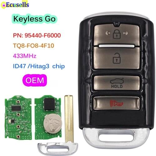 OEM Smart Proximity Remote Key 4 Buttons 433MHZ NCF2951X HITAG 3 47 Chip for Kia Cadenza 2017-2019 PN: 95440-F6000/TQ8-FO8-4F10