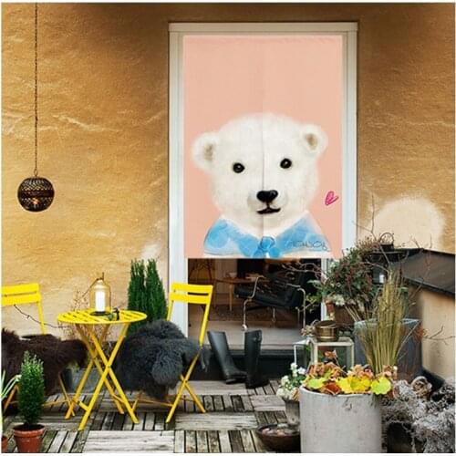 Cartoon Animal Children Flannelette Door Curtain Kitchen Bedroom Half Panel Curtain Shower Toilet Curtain Home Decoration