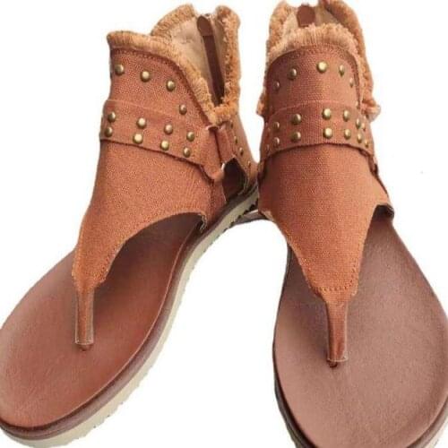 Women Sandals 2021 Summer New Gladiator Shoes Women Clip Toe Flip Flops Casual Zip Vintage Roman Shoes Female Sandals Flats Hot