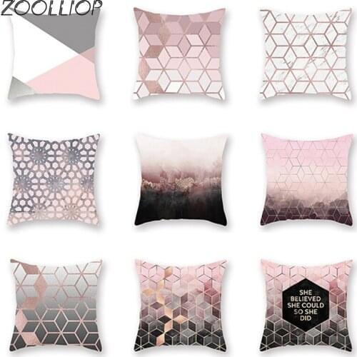 Zoolliop Home Decor Nordic Style Decorative Pillo Geometric Cushion cover 45x45cm Marble Texture Throw Pillow Case Cushion Cover