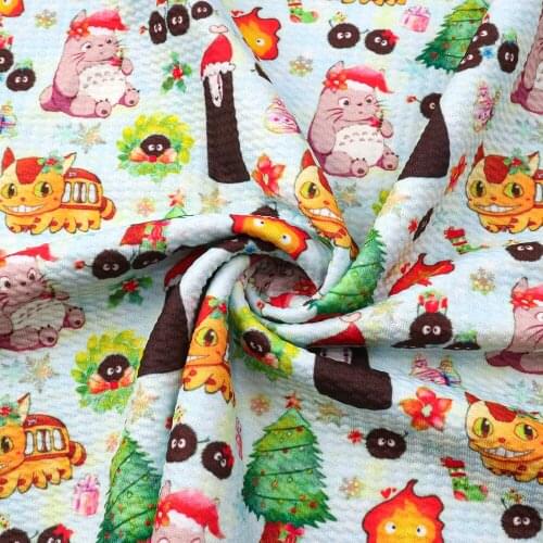 1/2yard Cats Print Bullet Fabric Textured Liverpool 4 Way Stretch Spandex Knitted Fabric For Baby HeadWrap Bummies