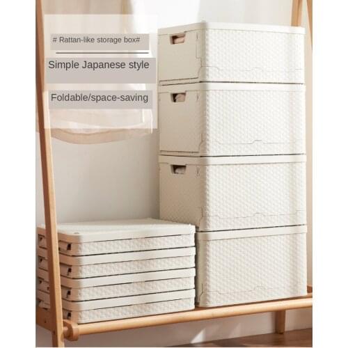Folding storage box moisture-proof dustproof waterproof plastic household wardrobe clothing storage box