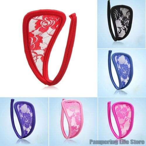 Multicolor Thongs Underwear Womens Lace Flower Transparent Panties Sexy Crocet String Erotic Invisible Lingerie
