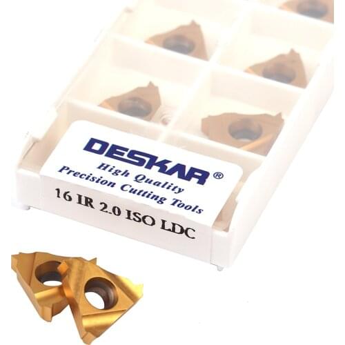 10pcs 16IR 0.5ISO 0.75ISO 1.0ISO 1.25ISO 1.5ISO 1.75ISO 2.0ISO 2.5ISO 3.0ISO 3.5ISO LDC Carbide CNC lathe Thread turning inserts